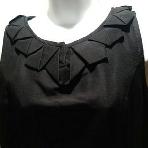 TALBOTS sheath cotton silk blend black dress 10